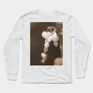 white bleeding hearts sepia Long Sleeve T-Shirt